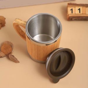 2021 Top Sellers Bamboo Stainless Steel Eco-Friendly Coffee Cup Tumbler 350ml/500ml Promotional Mug for Amason - Product Image 2