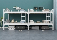 Lit superposé en métal design moderne avec rangement et bureau pour adultes pour chambre d'école, hôtel, appartement ou hôpital