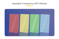 Panneau solaire de façade BIPV 180-360W personnalisé CdTe avec système bifacial transparent à double verre Module de mur-rideau PV coloré