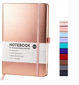 Agenda Recycled Lined Grid Dotted Diary Craft Fabric Linen PU Leather Pocket Custom Journal Hardcover Notebook - Product Image 5