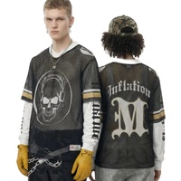 Camisetas de Manga Larga de Dos Piezas, Tejidas, de Alta Calidad, Estilo Casual Urbano, para Hombre, al por Mayor