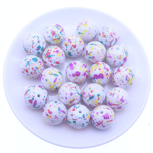 <span class=keywords><strong>Perline</strong></span> Acriliche Rotonde da 20mm con Effetto Spruzzo Arcobaleno per Penne Decorabili, Collane, Bracciali e Gioielli - Product Image 1