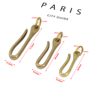 Cloxy Long 50/60/70mm en laiton porte-clés montage ceinture U crochet pour portefeuille porte-clés crochet en laiton portefeuille poisson crochet