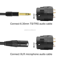 GLOBALTONE Combo XLR Soket 6.35mm 7P + Jack Stereo TS/TRS 1/4" Terminal Solder Panel Mount Audio dengan Saklar Internal Hitam