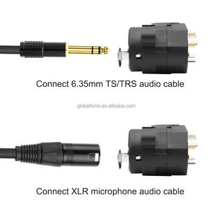 GLOBALTONE <span class=keywords><strong>Combo</strong></span> <span class=keywords><strong>XLR</strong></span> 6.35mm Socket 7P + 1/4" TS/TRS Stereo <span class=keywords><strong>Jack</strong></span> Audio Panel Mount Solder Terminals Black GTA402-7P - Product Image 4