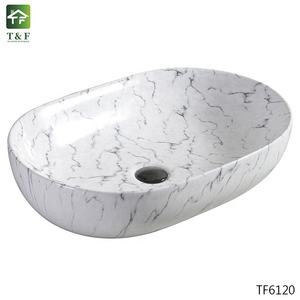 <span class=keywords><strong>Lavabo</strong></span> de Cerámica de Lujo para Baño de Hotel, <span class=keywords><strong>Lavabo</strong></span> de Porcelana con Aspecto de Mármol, <span class=keywords><strong>Lavabo</strong></span> Artístico de Cerámica, <span class=keywords><strong>Lavabo</strong></span> de Encimera - Product Image 4