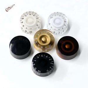 Zwarte acryl plastic LP-speed gitaarknoppen wit goud bruin bedieningsknop 6mm schroefgat duurzaam voor gitaar en bas - Product Image 6