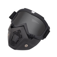 Masque de module détachable et visière coupe-vent HD Nouvelles lunettes de moto avec filtre buccal pour lunettes de motocross