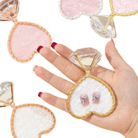 Palette de présentation de vernis à ongles en forme de cœur avec bordure diamantée élégante, accessoires photo, outils de présentation d'ongles, palette à ongles, outils de nail art