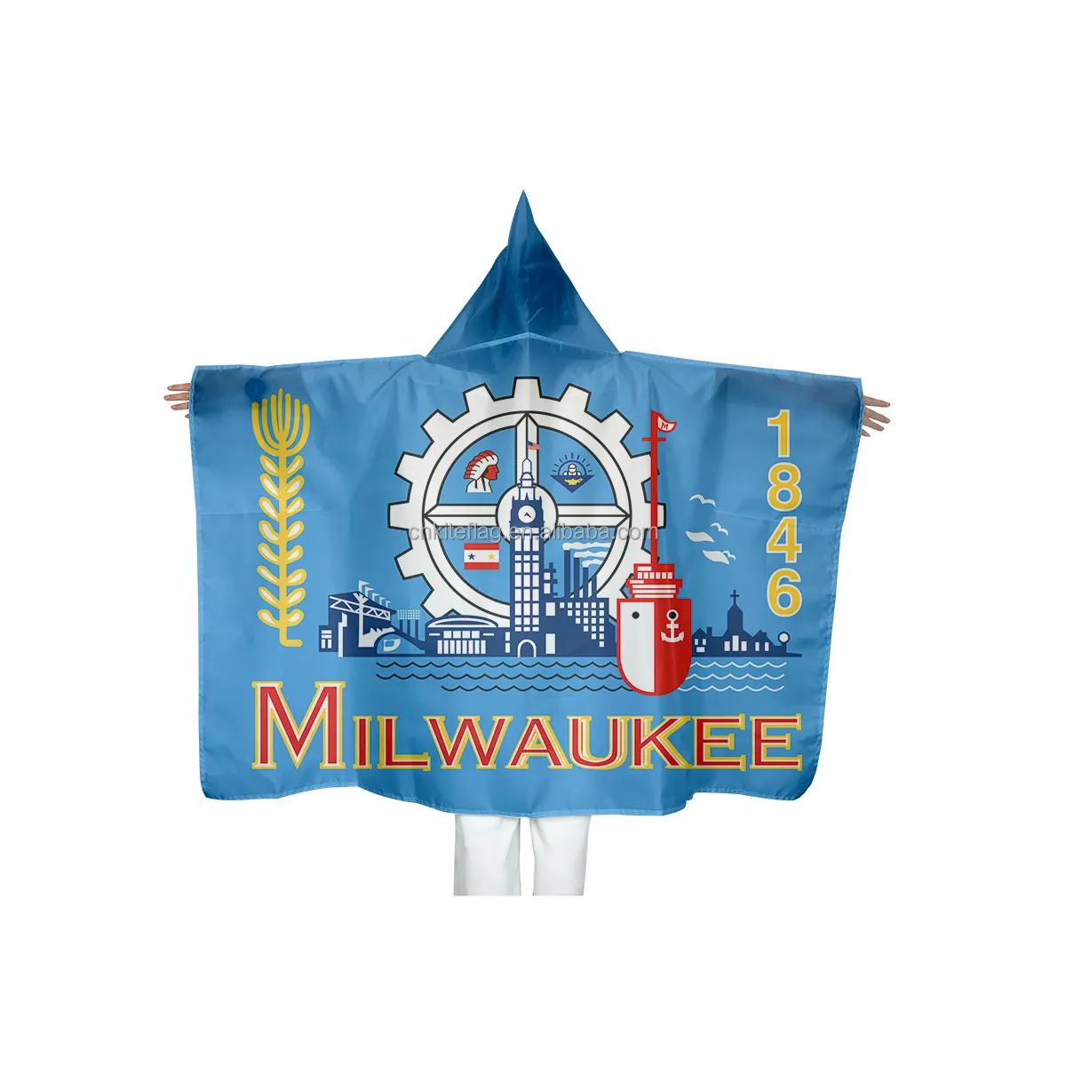 Individuelles Logo Werbe 3 x 5 Fuß Milwaukee Stoffflaggen Milwaukee Körper Kappe-Flagge