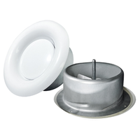 Vanne à disque en acier inoxydable blanc de 100mm diffuseur d'aération de plafond rond ajusté dans le sens des aiguilles d'une montre pour climatiseur HVAC