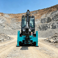 Kostenloser Versand Euro 5 4x4 Baggerlader Landwirtschaftlicher Hydraulischer Diesel-Baggerlader Gelenkig für Neue und Gebrauchte Caterpillar Baggerlader