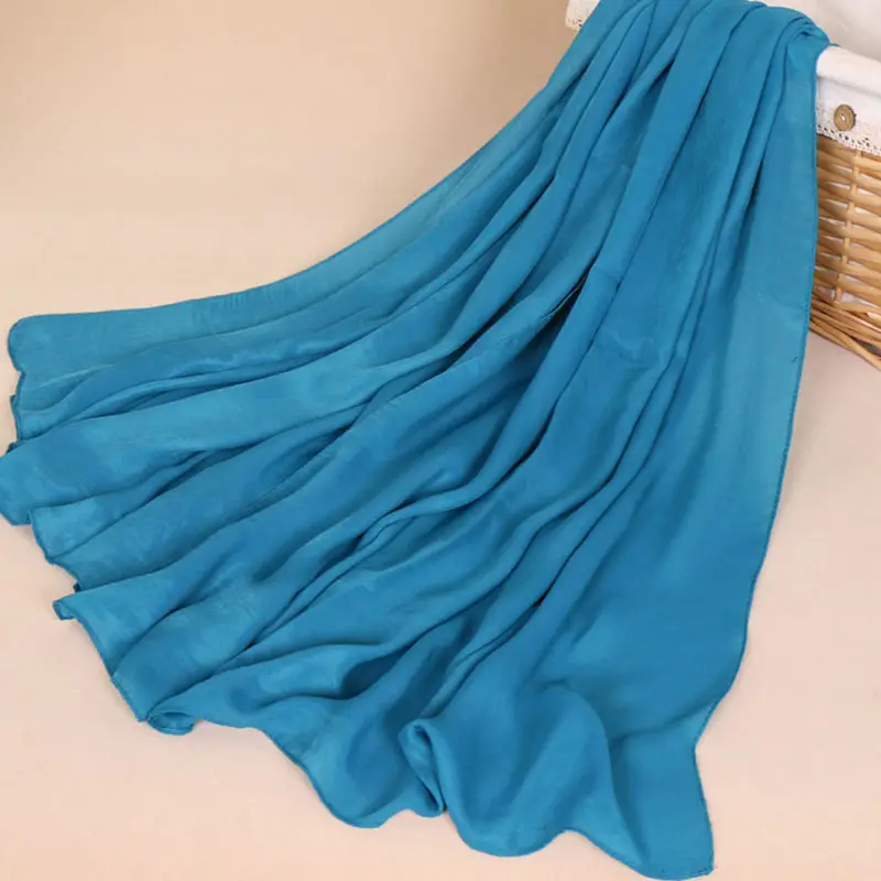 Women Solid Colors Soft Smooth Imitation Silk scarf manufacturers in china for Winter Fall