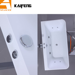 Trong nhà hiện đại Acrylic freestanding bồn tắm xoáy nước 67 inch jetted bồn tắm freestanding với 2 góc jaccuzies cho phòng tắm khách sạn - Product Image 3