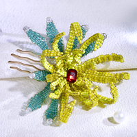 YouLaPan – épingle à cheveux de mariée, tissage de perles fait à la main, chrysanthème, accessoires de cheveux pour femmes, pour banquet, danse, fête, YXA244