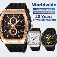 Reloj Deportivo de Cuarzo SKMEI 2363, Forma Tonneau, Multifunción, Cronómetro, Fecha, Correa de Silicona, Casual, para Hombre