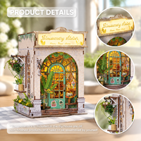 Kit artisanal en bois : Atelier de création de maisons miniatures DIY, puzzles 3D en bois, métal, plastique, papier avec éclairage LED, échelle 1:32