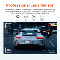 Caméra de tableau de bord AHD 4K pour moto avec enregistrement en boucle de 3 pouces, Wifi, GPS, Carplay, TPMS, BSD