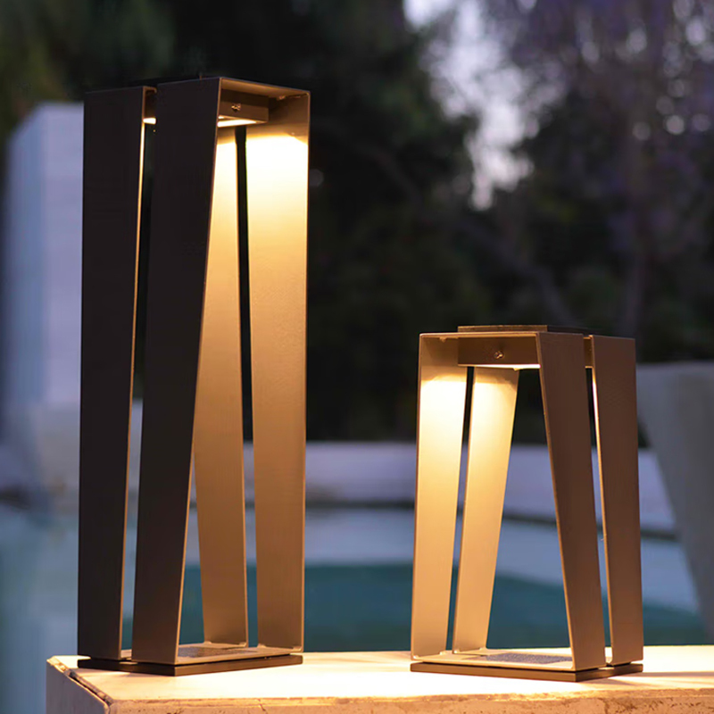 Outdoor Solar LED Lawn Lamp Stainless Steel+Milky White Acrylic Courtyard Decor Torch for Garden Villa Landscape Lighting