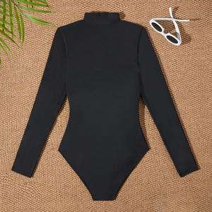 ชุดว่ายน้ำชิ้นเดียวสำหรับผู้หญิงชุดเล่นกระดานโต้คลื่นแบบรูดซิปครึ่งแขนยาวออกแบบได้ตามที่ต้องการ - Product Image 3