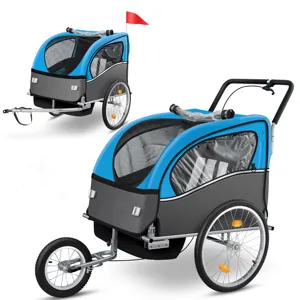Kinderen Fietskar 2 In 1 Kids Jogger Kinderwagen Kind Fiets Trailer Vervoer Buggy Carrier Voor 2 Kinderen