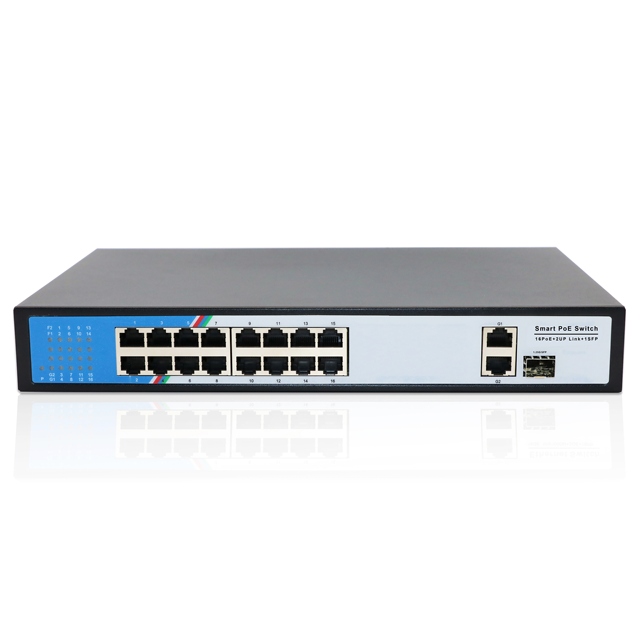 Factory Gigabit Network Switch 16 Port Gigabit Industrial Poe Switch+1sfp Port