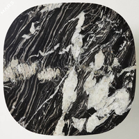 Table basse en marbre noir antique de haute qualité, meubles de salon de luxe en pierre naturelle