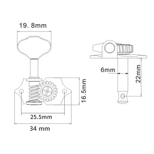 ตัวปรับเสียงแบบเปิดเกียร์ อัตราทด 18:1 สำหรับกีตาร์และอูคูเลเล่ สีโครเมียม - Product Image 6