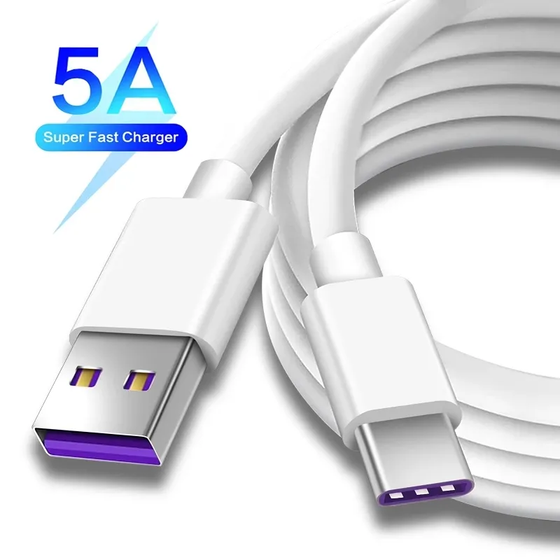 สายชาร์จ USB Type C ยาว1ม. 2ม.,สายชาร์จเร็ว5A สำหรับ Huawei 3.0สายชาร์จเร็ว Usb Type-C ข้อมูล