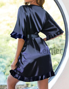 <span class=keywords><strong>Kimono</strong></span> Corto in Raso Personalizzato per <span class=keywords><strong>Donna</strong></span>, <span class=keywords><strong>Vestaglia</strong></span> a Mezza Manica per Matrimoni Estivi - Product Image 2