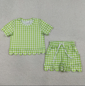 Conjuntos de Ropa para Bebés Niñas, Camisas a Cuadros Coloridas con Bolsillos y Pantalones Cortos Tipo Pijama - Product Image 6