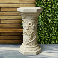Socle en résine sculpté en vigne - Style classique crème, base élégante pour statues de jardin et présentoirs de plantes