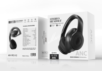 Casque sans fil VJ376 JL avec logo personnalisé, réduction active du bruit, étanche IPX4, supra-auriculaire, en cuir et métal, pour téléphone portable
