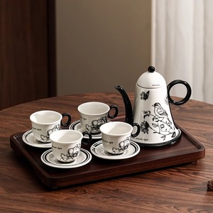 Hot Sale Porcelain Coffee and <b>Tea</b> <b>Set</b> Ceramic Espresso Coffee Cup and Saucer <b>Set</b> Retro <b>Tea</b> Pot <b>Set</b> - Product Image 1