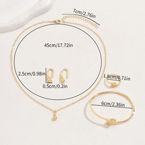 Conjunto de joyería de aleación francesa 2025 para mujer, Collar chapado en oro nuevo, pendientes, anillo, pulsera para aniversario de boda - Product Image 2