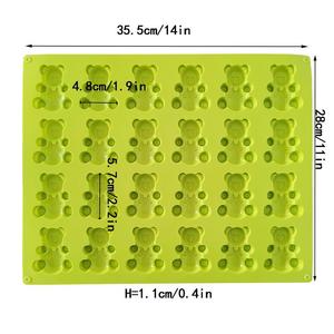 NP56 Reusable 24-Cavity Bear Silicone Mold for Chocolate Cookie Ice Cream Candy <strong>Dessert</strong> <strong>Tray</strong> Packaged in OPP Bag - Product Image 5