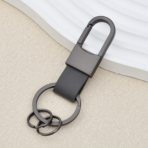 Gegraveerde leren auto sleutelhanger gepersonaliseerd mannen heuptasje sleutelhouder, zakelijke draagbare anti-val hanger met aangepast logo - Product Image 5
