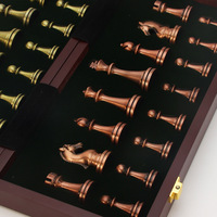 Jeu d'échecs en métal couleur bronze, pliable, magnétique, écologique, de luxe, pour adultes, jeu familial