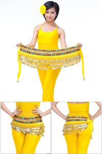 Lei balla 248 pezzi monete danza del ventre in metallo dorato doppio strass egizio fianchi sciarpa cintura cintura fusciacca per donne ballerini adulti - Product Image 3