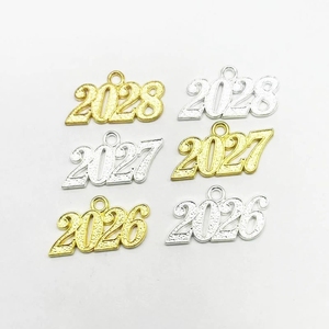 Dijes Personalizados SSeesy para el Año Nuevo 2026, Bonitos Dijes de Borla con Forma de Birrete de Graduación, Dije de Letra de Aleación para Hacer Joyas, Collar, Regalo - Product Image 2