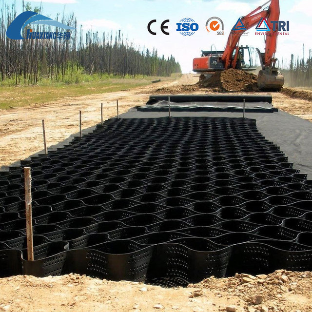 200-330 Textured Perforated Geocell Cellular Confinement System for Road Base Stabilization Slope Protection ASTM Standard