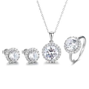 Yaeno Set di gioielli pregiati da donna orecchini Baguetle bracciale e collana incastonate in argento puro <span class=keywords><strong>925</strong></span> Set bracciale collana - Product Image 4