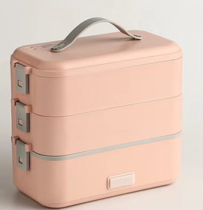 Fiambrera eléctrica portátil <span class=keywords><strong>de</strong></span> 300W, <span class=keywords><strong>calentador</strong></span> <span class=keywords><strong>de</strong></span> alimentos para exteriores <span class=keywords><strong>de</strong></span> oficina <span class=keywords><strong>de</strong></span> tres capas aislado <span class=keywords><strong>de</strong></span> acero inoxidable con tapa <span class=keywords><strong>de</strong></span> plástico - Product Image 5