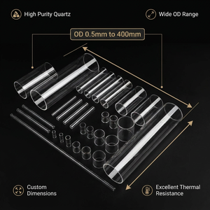 Custom 99.99% High Purity Fused Silica <strong>Quartz</strong> Glass <strong>Tube</strong> | <strong>One</strong> <strong>End</strong> <strong>Closed</strong> Large Size Clear <strong>Quartz</strong> Pipe - Product Image 2