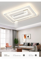 Ventilateur de plafond LED sans pales 120V/220V avec variateur de fréquence, design moderne, type lustre, pour éclairage de plafond.