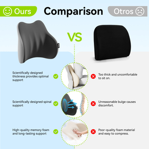 כרית מושב לרכב נושמת מספוג זיכרון, משענת ראש מפנקת, תמיכה לגב תחתון, כרית מספוג זיכרון לעיסוי גב, אוניברסלית - Product Image 4