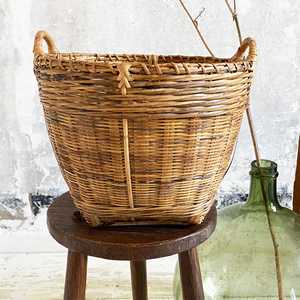 Panier de rangement vintage en bambou fait main du Vietnam, panier à plantes en osier asiatique avec poignées – Fournisseur - Product Image 4