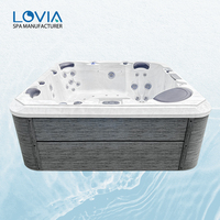 LOVIA Nouvelle Arrivée en Stock Baignoire Spa de Massage Extérieure Jacuzzi de Luxe pour 5 Personnes pour Utilisation en Extérieur