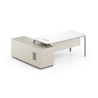 Mobilier moderne pour bureau à domicile Nouveau design en forme de L blanc Bureau de direction avec huche