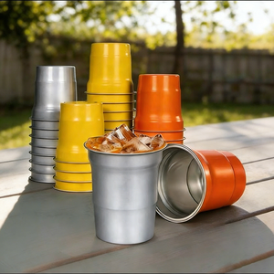 Gobelets en aluminium réutilisables et recyclables personnalisés avec logo d'entreprise, pour boissons froides, bière glacée - Product Image 2